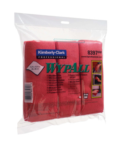 WypAll® Микрофибра - Сложенная / Красный /40 x 40 cm (4 Пачек x 6 листов)