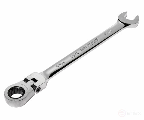 Ключ комбинированный 10х10мм трещоточный шарнирный JTC