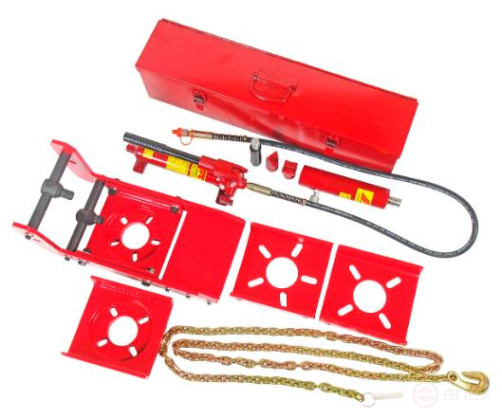 Hydraulic rack straightening device in the JTC case