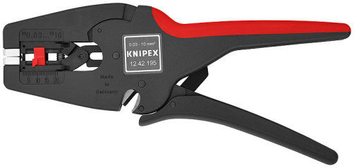 KNIPEX MultiStrip 10 стриппер автоматический, зачистка: Ø 0.03 - 10 мм (AWG 32 - 7), рез кабеля: 1-жил. 6 мм², многожил. 10 мм², L-195 мм