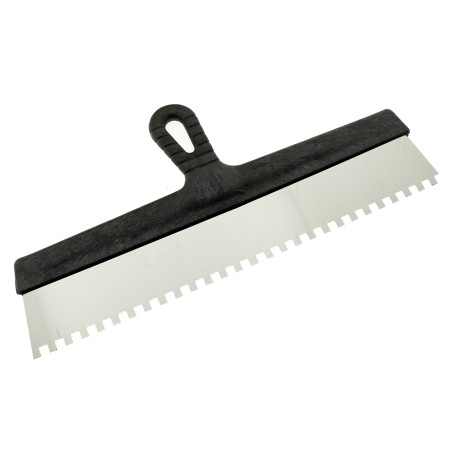 Шпатель зубчатый нержавеющий 450 мм, зуб 8х8 мм, ЧЕГЛОК (30)