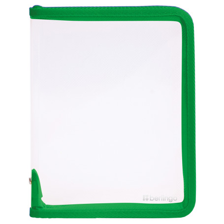 Berlingo zipper folder, A5, 500 microns, transparent, assorted