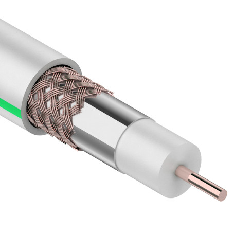 Coaxial cable SAT 703 B, Cu/Al/Cu, 64%, 75 Ohm, white, bay 100 m ProConnect