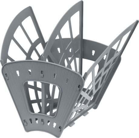 Лоток для бумаг веерный СТАММ "Эконом", 3-х секционный, серый