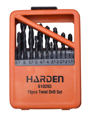 Set of 19 metal drills HSS 1-10mm // HARDEN