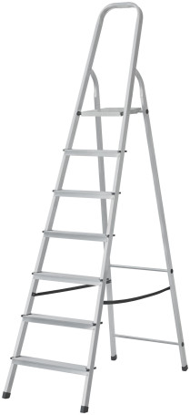 Aluminum ladder, 7 steps, weight 4.9 kg