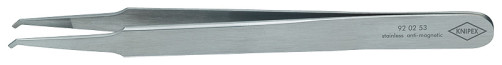 Precision gripping tweezers, smooth sponges 45° 1 mm wide, L-120 mm, CrNi stainless steel, anti-magnetic