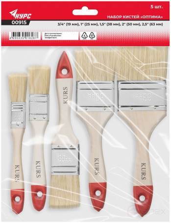 Набор кистей "Оптима" 5 шт. (19, 25, 38, 50, 63 мм)