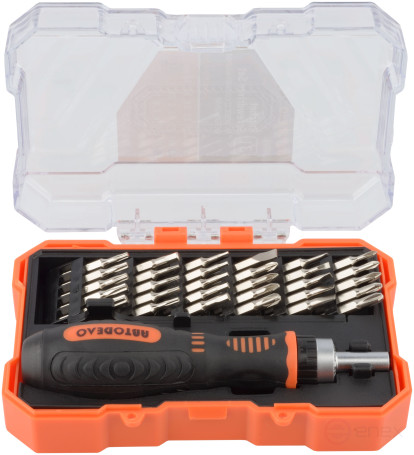 Ratchet screwdriver set with replaceable inserts 31pr.(plast/f) AvtoDelo (30728)
