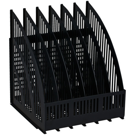 Paper tray vertical STAMP "Line", prefabricated, 6 compartments, black
