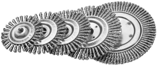 Щетка дисковая жгутовая, Д178 мм, ширина 6 мм, 48 жгутов, стальная прямая проволока STH 0,50 мм, посадочное отверстие 22,2 мм