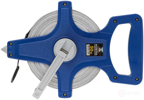 Geodetic tape measure, open case, fiberglass tape 50 m