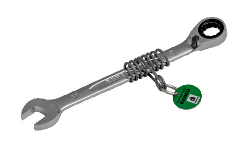 Key combined with a ratchet for working at a height of 19mm