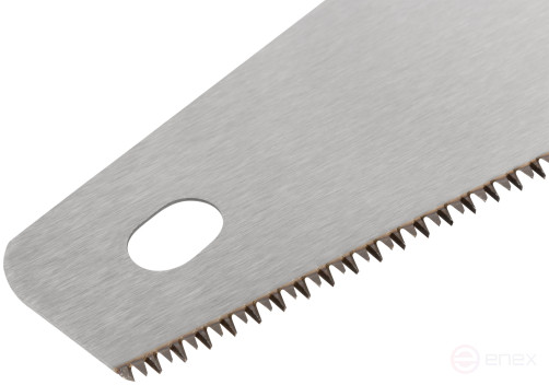 Hacksaw on wood, small red-hot tooth 12 TRI, 3D sharpening, 3K layer.Rubberized handle, 350 mm Pro