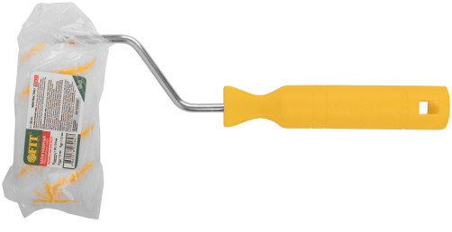Валик полиакриловый белый с желтой полосой "миди", диам. 30/54 мм; ворс 12 мм, 100 мм