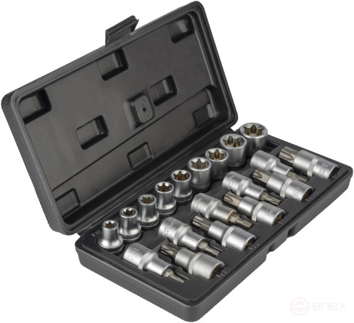 Набор головок TORX E10-E24 Т20-Т70 (DR1/2"; 19пр, пласт. кейс) (АвтоDело) 39840