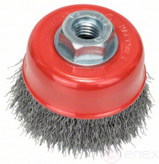 Round brush for angular and straight grinders - twisted wire, latuned, 100 mm D= 100 mm