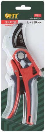 Pruner, cutting edges butt to anvil, adjustable. openings, belt spring, rubberized. handles 210 mm