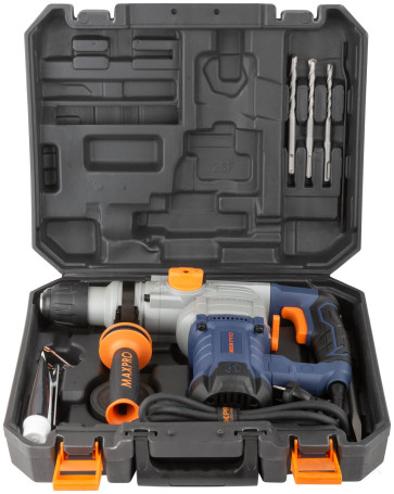 MAX-PRO Перфоратор демонтажный 1200 Вт; 880 об/мин; 4,5 Дж; 3 режима; Д/Б/М-40/28/13; 4,95 кг; SDS-PLUS; антивибрационная ручка; резиновые вставки; ре