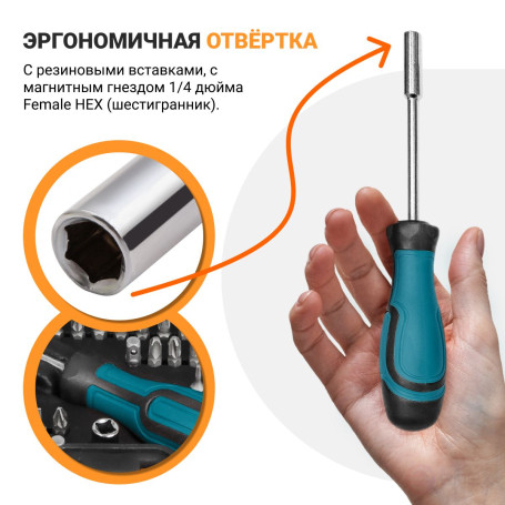 Набор ручного инструмента BORT BTK-138