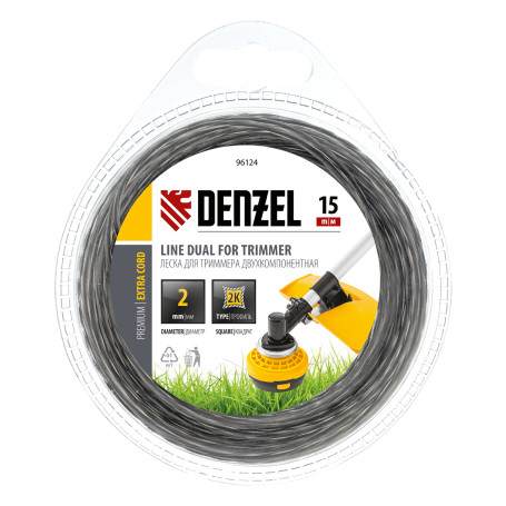 Trimmer line, 2.4mm x 40 m square, Flex cord Denzel blister