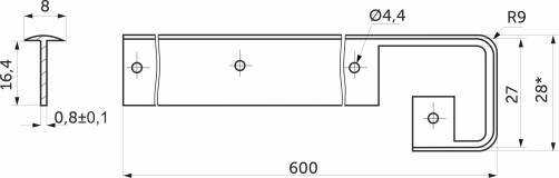 Connecting bar to the table top 26 SKIF aluminum AKS