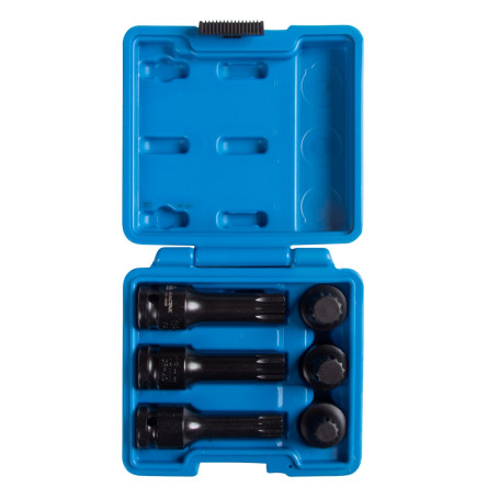 1/2" socket set, SPLINE, M14-M18 for VAG rear hub bolt, 6 pieces MASTER 100-42006