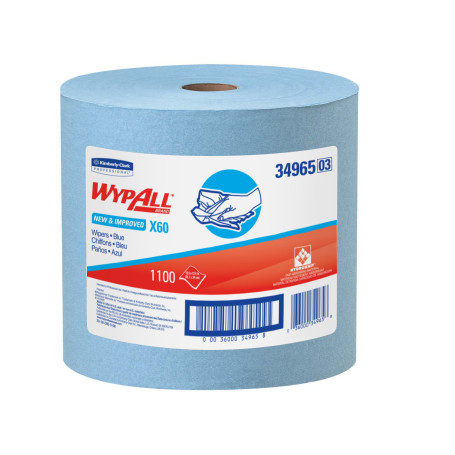 WYPALL* X60 Протирочные салфетки - Большой рулон / Синий (1 Рулон x 1100 листов)