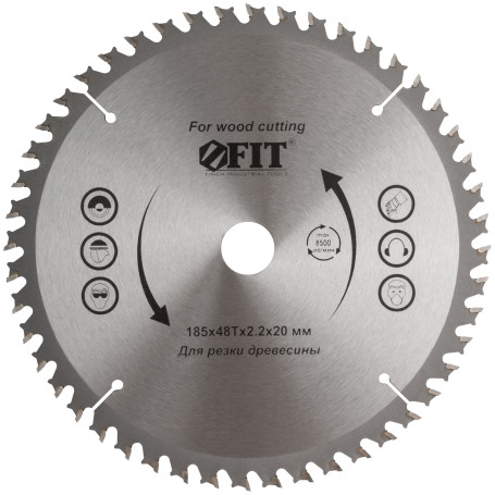 Saw blade for circular saws on wood, special tooth shape 185 x 20/16 x 48T