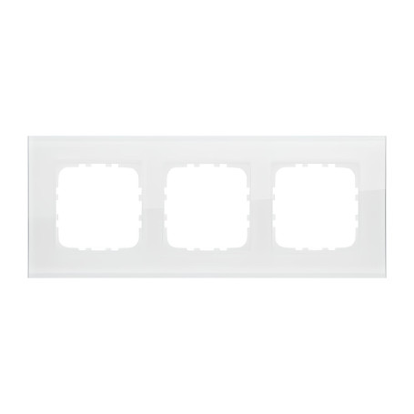 Рамка 3-постовая, натуральное стекло (белый) LK80