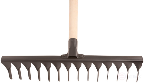 Грабли, витой зуб, 14 зубьев, с деревянным черенком