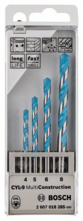 Set of 4 universal drills CYL-9 MultiConstruction 4; 5; 6; 8 mm