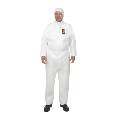 KleenGuard® A50 Breathable jumpsuit for protection against splashes of liquids and solid particles - Hooded / White /M (25 overalls)