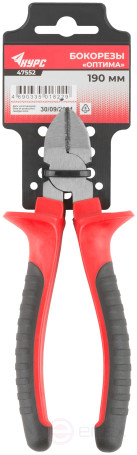Бокорезы "Оптима", двухцветные обрезиненные ручки, полированная сталь 180 мм