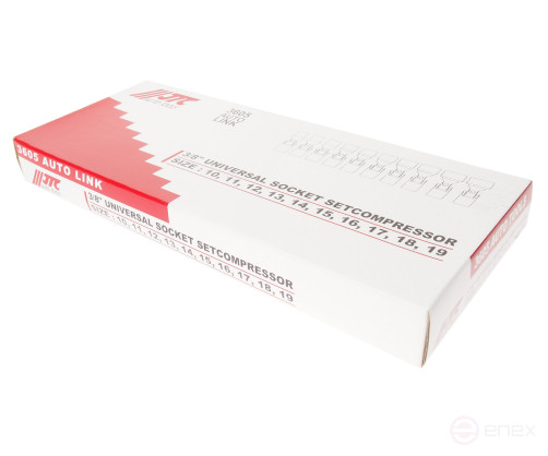 A set of 3/8" 6-sided 10-19mm socket heads with a 10-piece gimbal in a JTC case