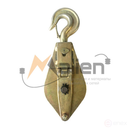 Mounting block (outlet) with hook MB 30-1K (3.2 tons, 1 pulley, galvanized housing) MALIEN