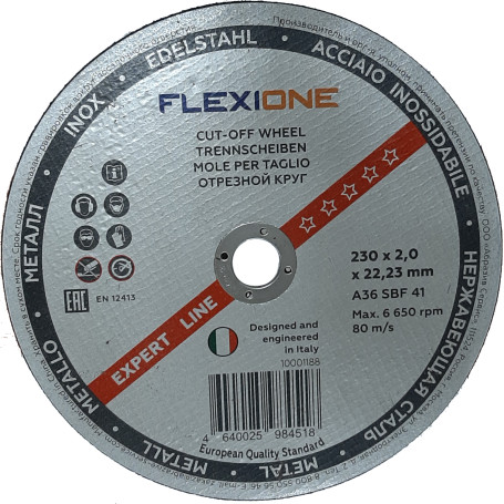 Cutting wheel metal/stainless steel 230x2.0x22.23 A36 SBF 41 Flexione Expert