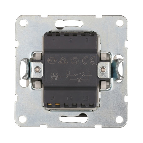 Выключатель 1-кл., c индикатором (схема 1L) 16 A, 250 B (черный бархат) LK60