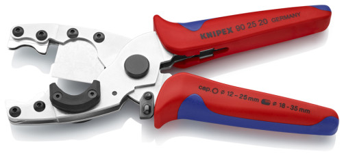 Труборез-ножницы для комбинированных многослойных (Ø 12 -25 мм) и защитных труб (Ø 18 - 35 мм), L-210 мм, с держателем для торгового оборудования