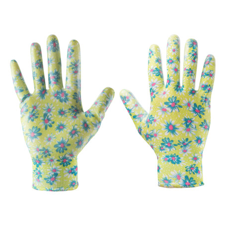 Garden gloves with nitrile coating, size 9", 97H142