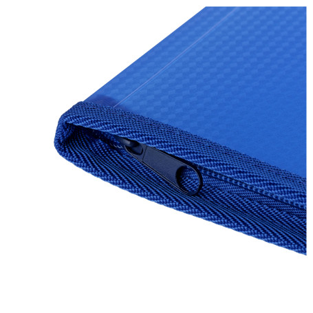 Folder with zipper STAMM "Crystal" A4, 500mkm, plastic, zipper around, blue