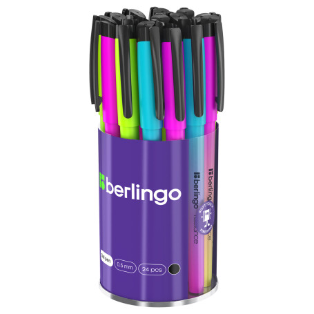 Gel pen Berlingo "Radiance" black, 0.5 mm, assorted case