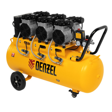 Oil-free compressor, low noise DLS 3300/100, 3300 W,3x1100, 100 l, 570 l/min ,control unit// Denzel