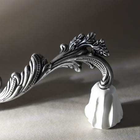 Ручка меб. скоба мет. NATURA 96 античное серебро левая AKS