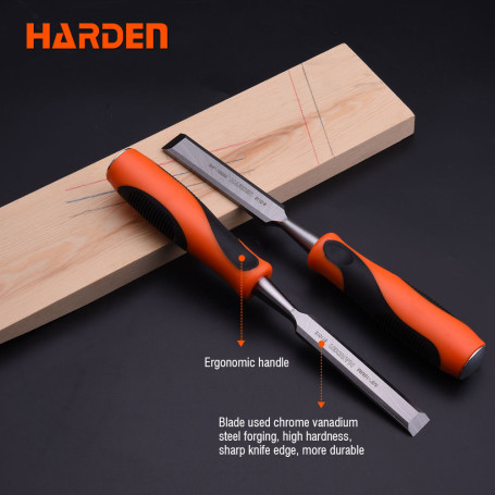 Chisel-chisel CRV, 32 mm, two-component rubberized handle// HARDEN