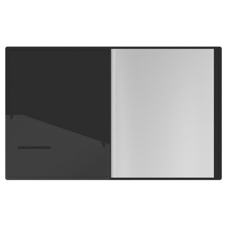 Folder with 40 Berlingo "Soft Touch" inserts, 25 mm, 700 microns, black, with inner pocket