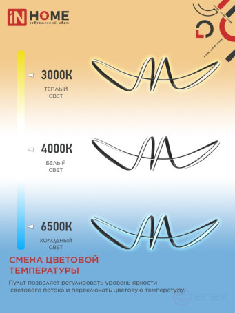 LED lamp ESTETIKA DALI-SM-90BL 90W 230V 3000-6500K 760x210x210mm 1.2m cable DN black IN HOME