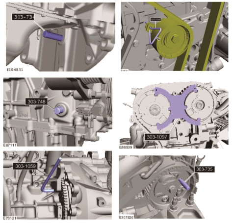 A set of crankshaft and camshaft retainers (FORD, MAZDA) in the JTC /1 case