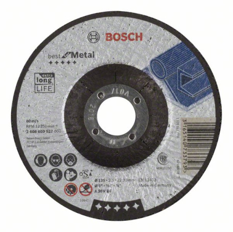 Cutting circle, convex, Best for Metal A 30 V BF, 125 mm, 2.5 mm