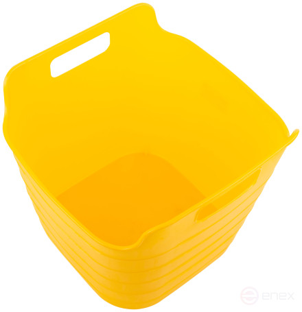 Flexible plastic rectangular bucket 340x370 mm, 26.5 l